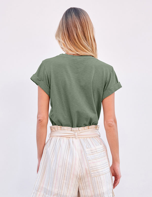 Sundry Sundry Rolled Sleeve Tee In Signature Green