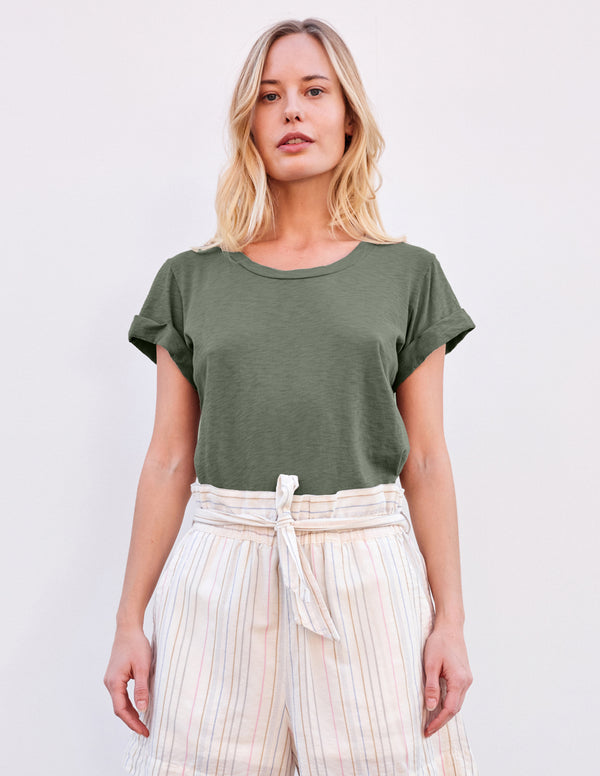 sundry Sundry Rolled Sleeve Tee in Signature Green