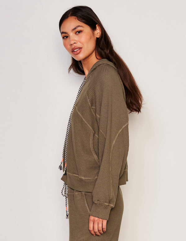 Sundry Sundry Seamed Zip Hoodie In Fern