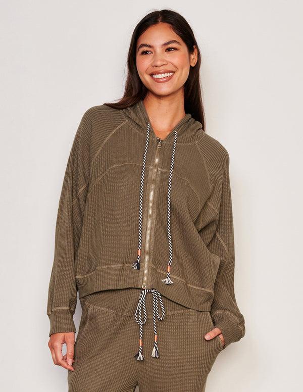 sundry Sundry Seamed Zip Hoodie in Fern