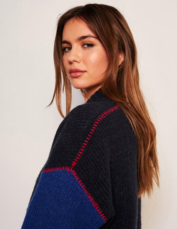 Sundry Sundry Shawl Collar Cardi In Deep Navy