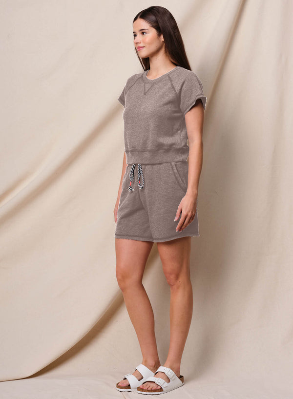 Sundry Sundry Short Sleeve Sweatshirt In Fern