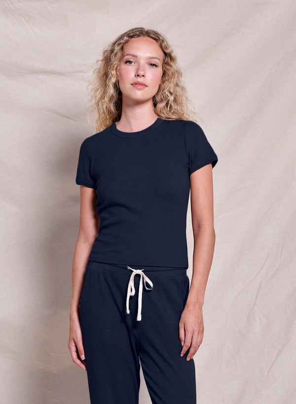 sundry Sundry Shrunken Tee in Deep Navy