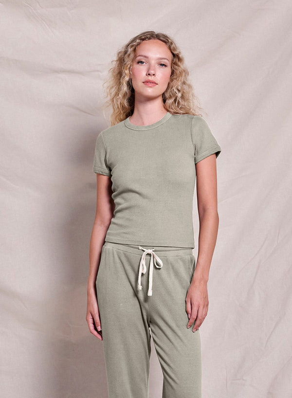 sundry Sundry Shrunken Tee in Olive Oil