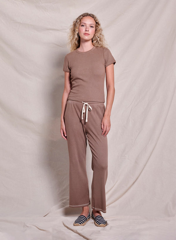 sundry Sundry Shrunken Tee in Taupe