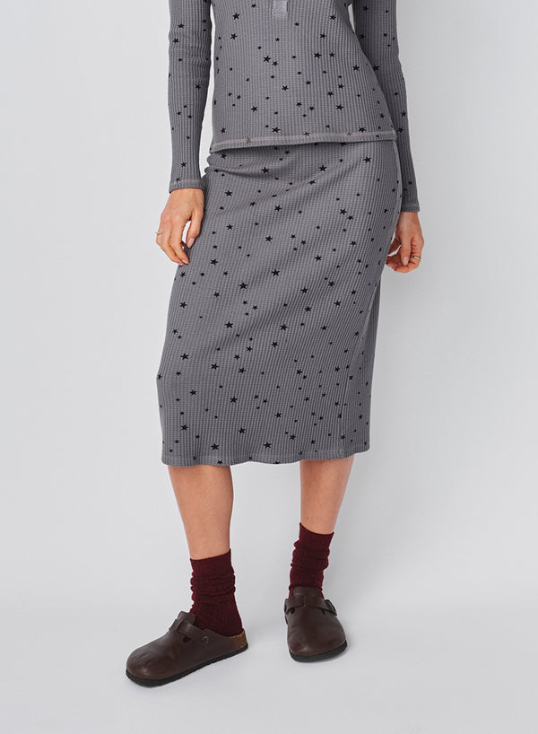 Sundry Sundry Stars Pencil Skirt In Steel