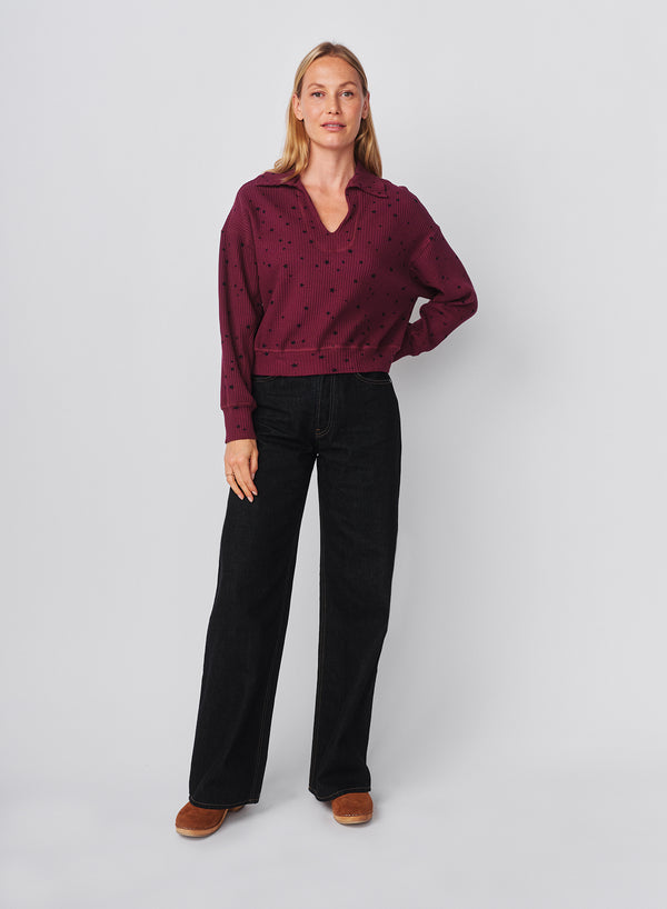 sundry Sundry Stars Popover Polo in Mulled Wine