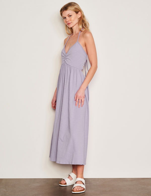 Sundry Sundry Tie Back Dress In Dark Lavender
