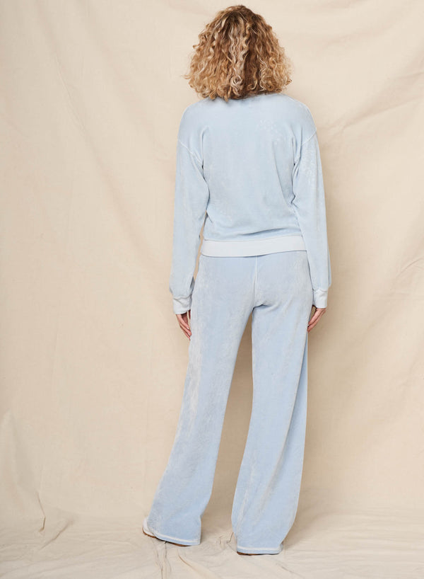 Sundry Sundry Velour Sweatshirt In Blue Wash