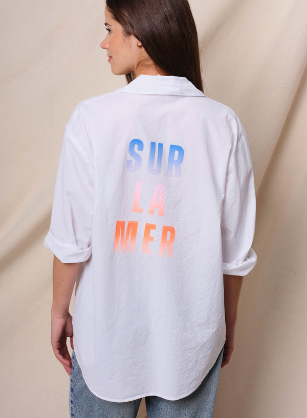 Sundry Sundry Sur La Mer Oversized Shirt In Optic White