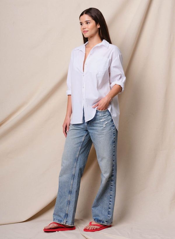 Sundry Sundry Sur La Mer Oversized Shirt In Optic White