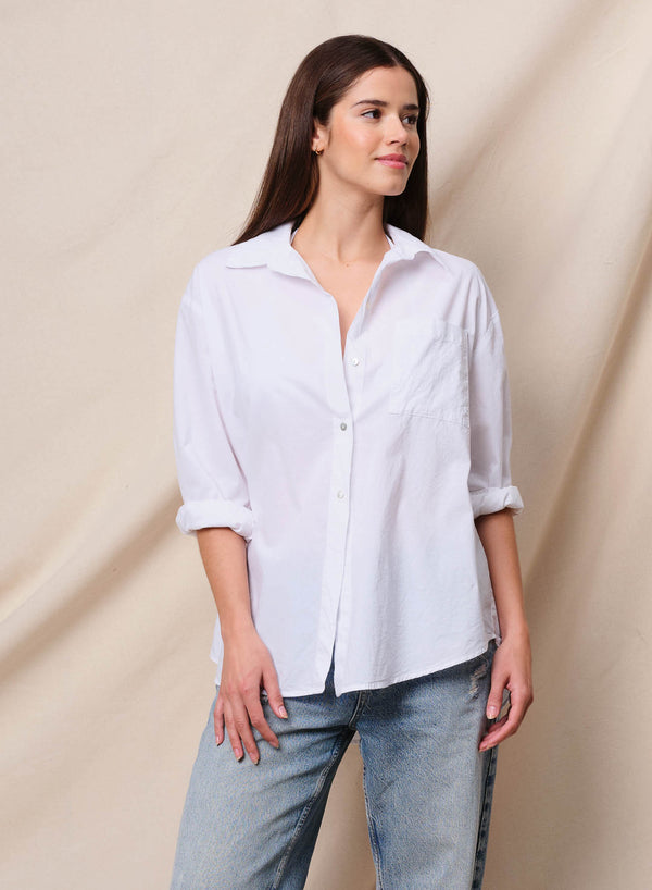 sundry Sundry Sur La Mer Oversized Shirt in Optic White
