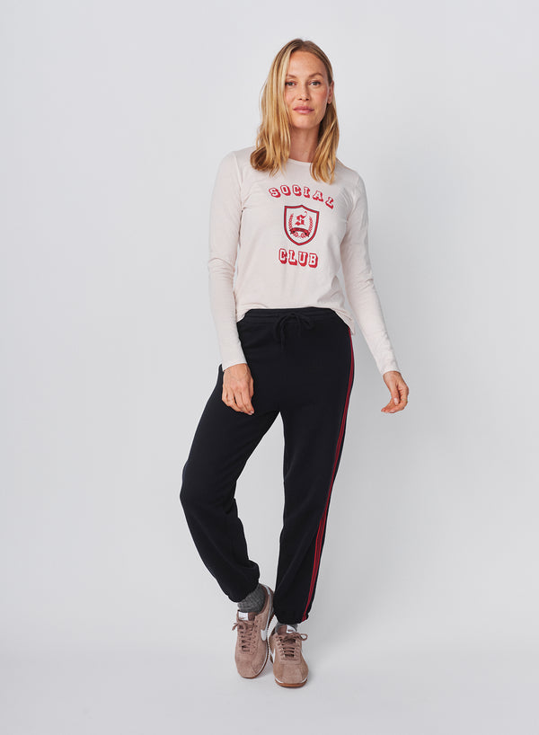 Sundry Sundry Sweatpant With Side Stripe In Deep Navy