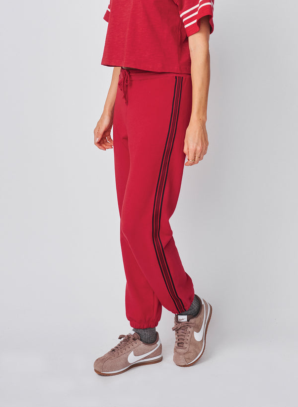 Sundry Sundry Sweatpant With Side Stripe In Vintage Red