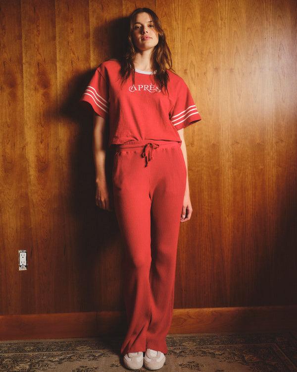sundry Sundry Sweatpant with Side Stripe in Vintage Red