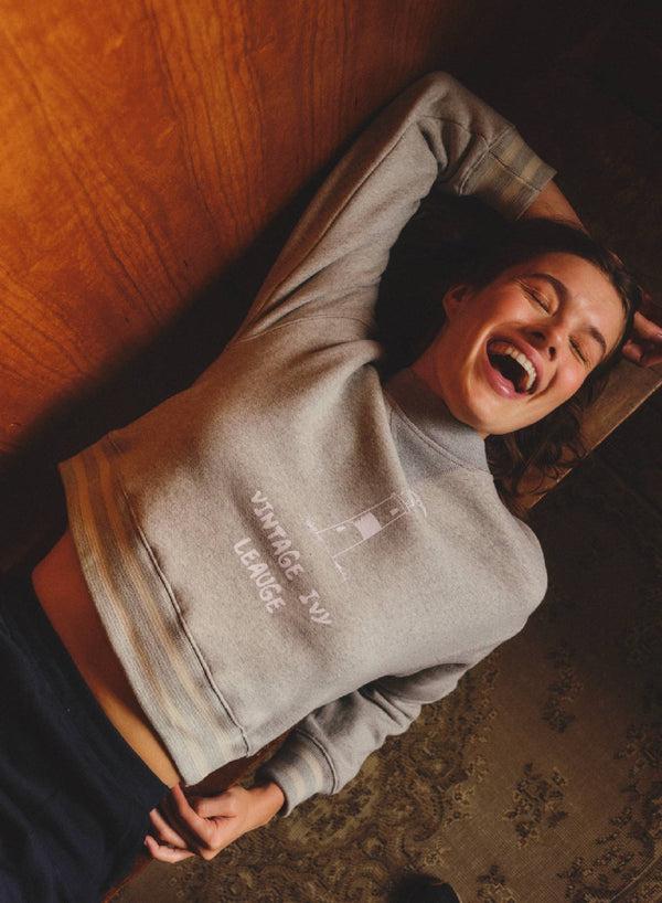 sundry Sundry Vintage Ivy League Athletic Sweatshirt in Heather Grey