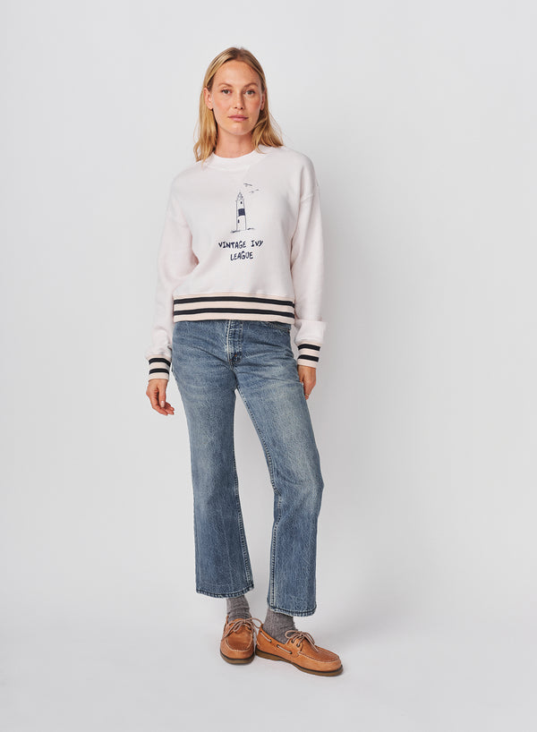sundry Sundry Vintage Ivy League Athletic Sweatshirt in Oyster