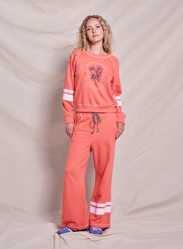 sundry Sundry Wildflowers Raglan Sweatshirt in Dark Raspberry