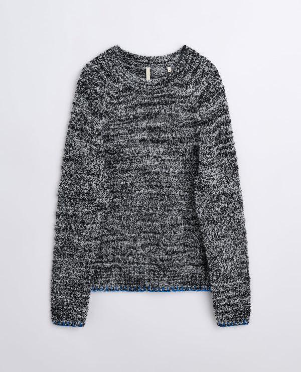 sunflower frederik contrast sweater - Antracite mouline