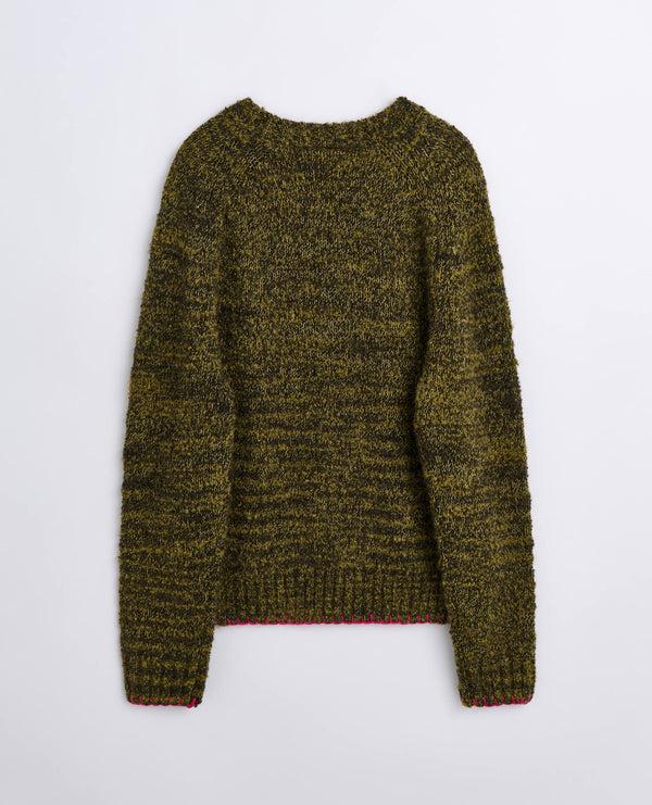 Sunflower Frederik Contrast Sweater - Moss Green Mouline