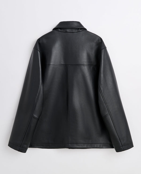 Sunflower Coach Leather Jacket - Black