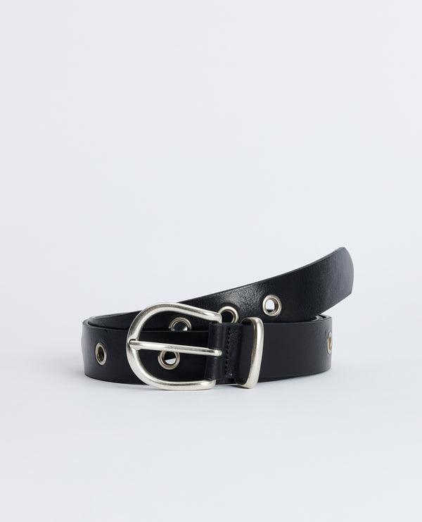 sunflower eyelet belt . black
