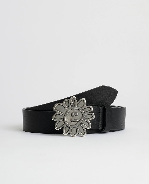 sunflower flower buckle belt - Black