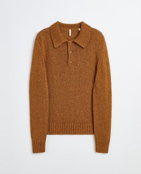 sunflower linen polo - 176 light brown