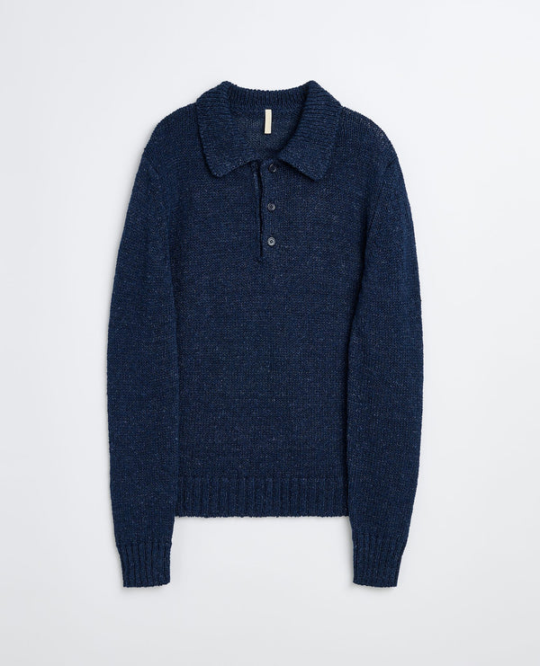 sunflower linen polo - 200 navy