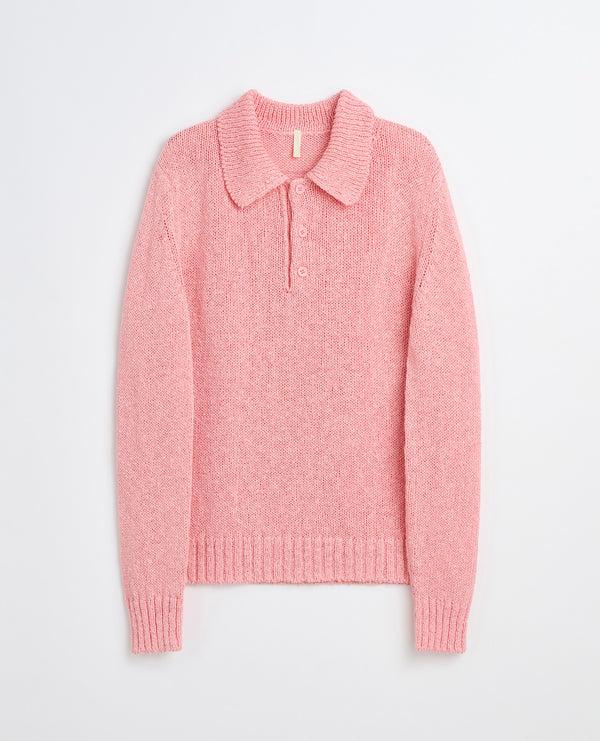 sunflower linen polo - 690 pink