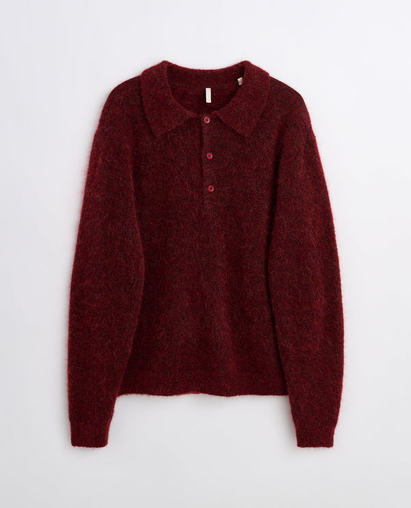 sunflower mohair polo - Burgundy