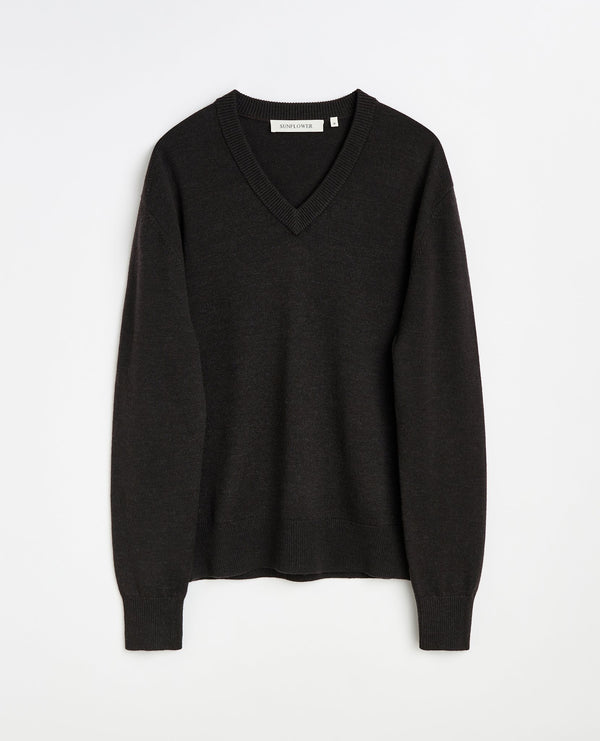 sunflower moon merino v neck - 170 brown
