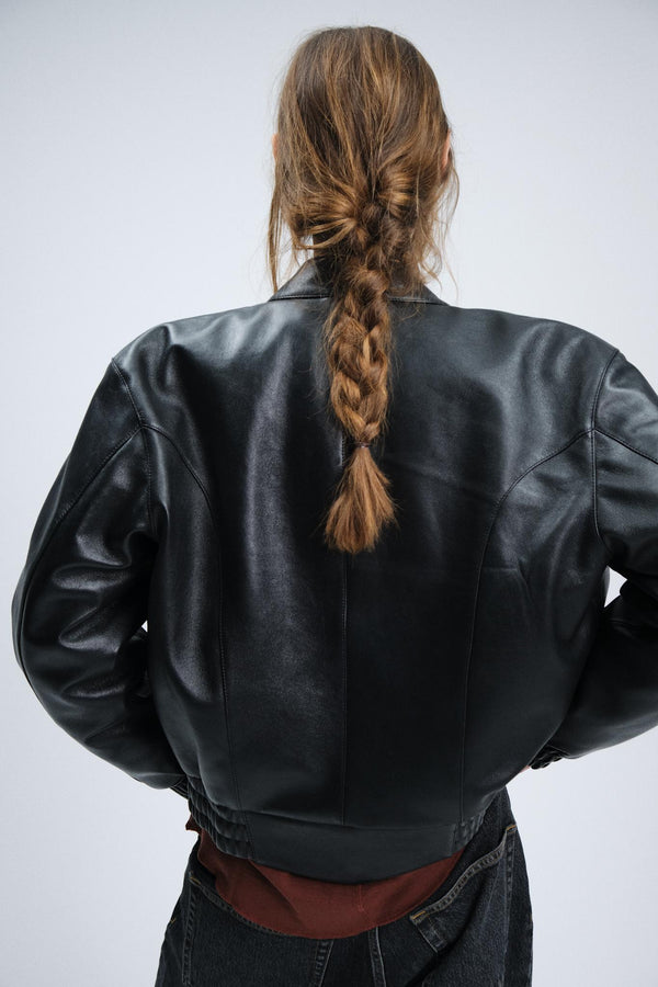 Sunflower Polo Biker Jacket - Black