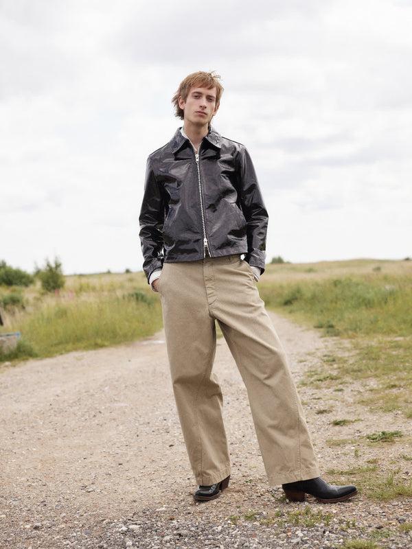 sunflower short leather jacket patent - 999 black