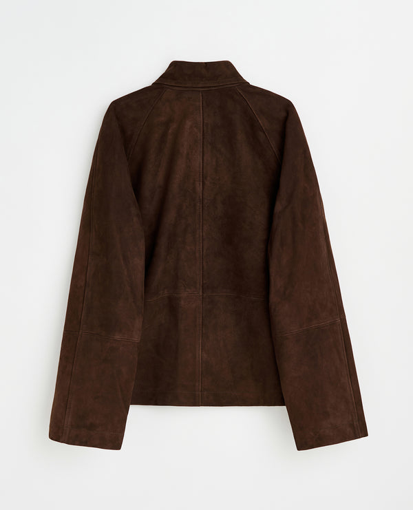 Sunflower Short Raglan Suede Jacket - 170 Dark Brown