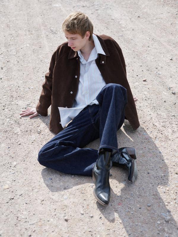 Sunflower Short Raglan Suede Jacket - 170 Dark Brown