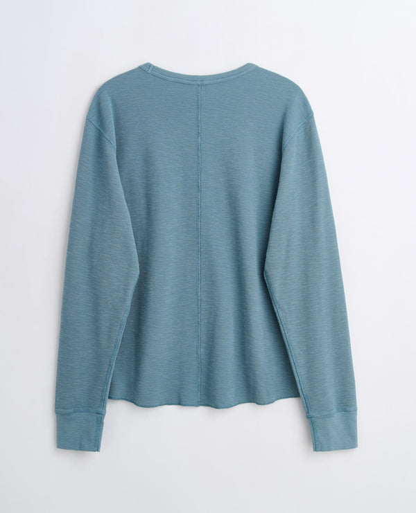 Sunflower Waffle Tee Ls - Ice Blue