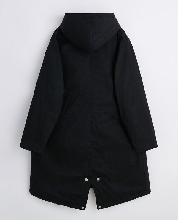 Sunflower Waxed Parka Coat - Black