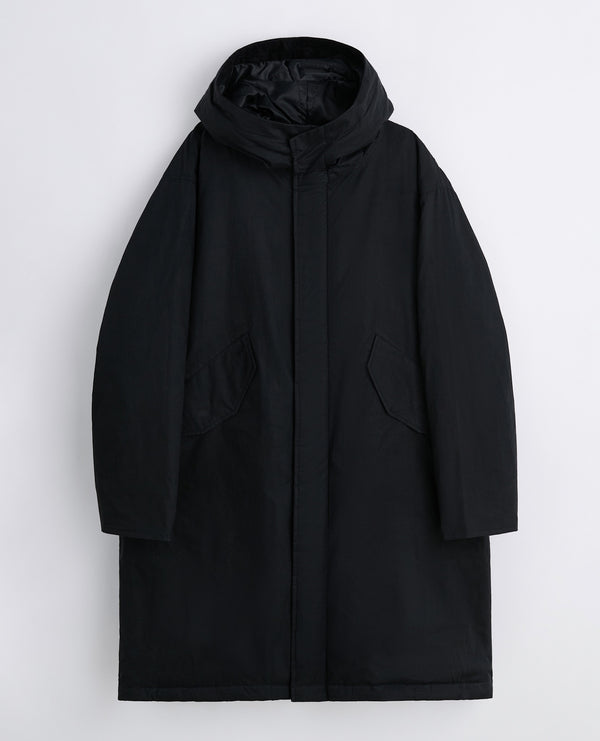 sunflower waxed parka coat - Black