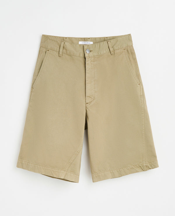 sunflower wide twist chino shorts - 160 khaki