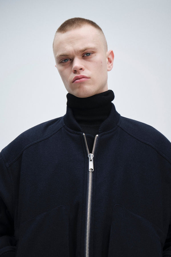 sunflower wool bomber - Navy