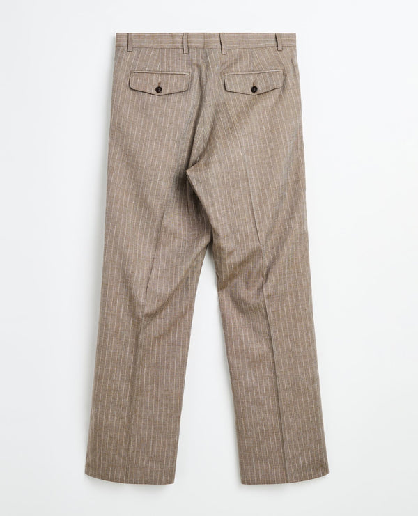 Sunflower Wide Pleated Trouser - 160 Dark Sand Stripe