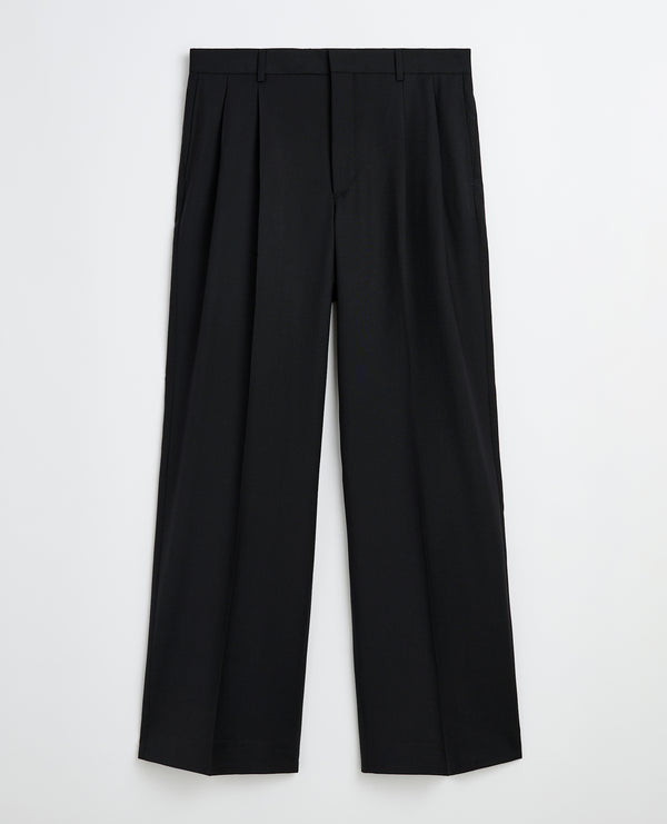 sunflower wide pleated trouser tropical wool - 999 black