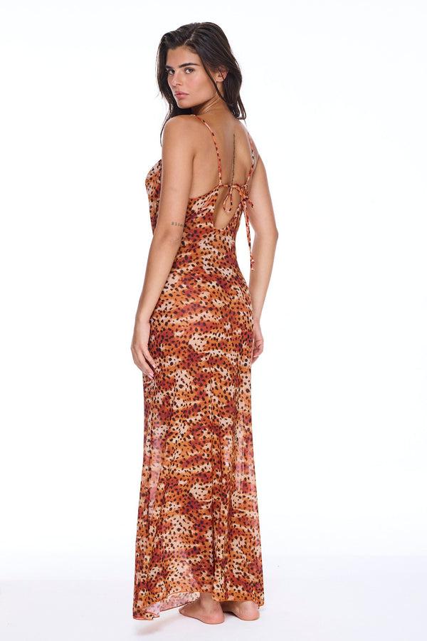 Sunkissed Beach To Bar Dress - Golden Leopard