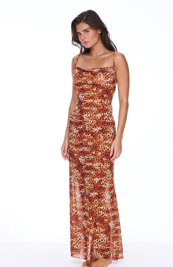 sunkissed Beach To Bar Dress - Golden Leopard