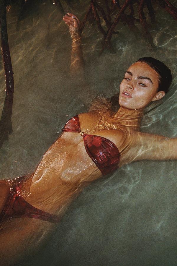 sunkissed Strapless Cheeky Set - Rouge