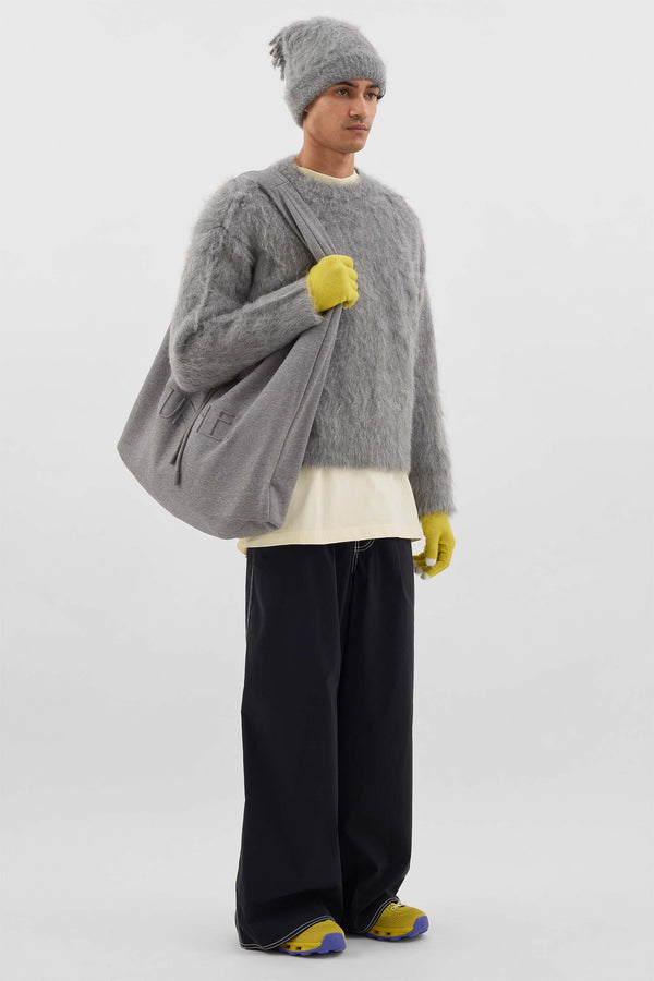 Sunnei HAIRY KNIT ROUND NECK SWEATER / Dark Grey Melange