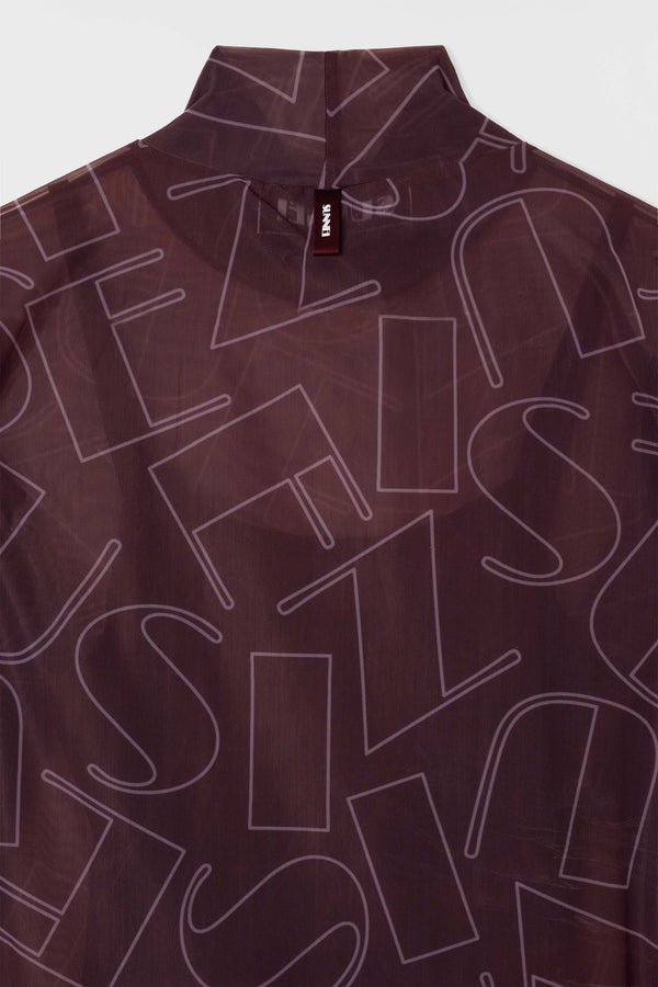 Sunnei HIGHNECK LONGSLEEVE SHEER DRESS / Chocolate Plum