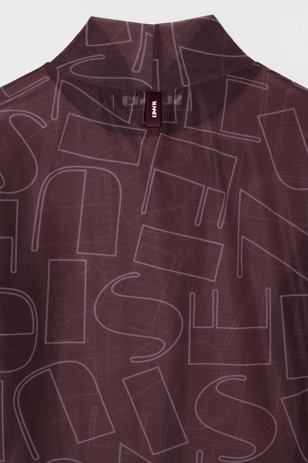 Sunnei HIGHNECK LONGSLEEVE SHEER TOP / Chocolate Plum