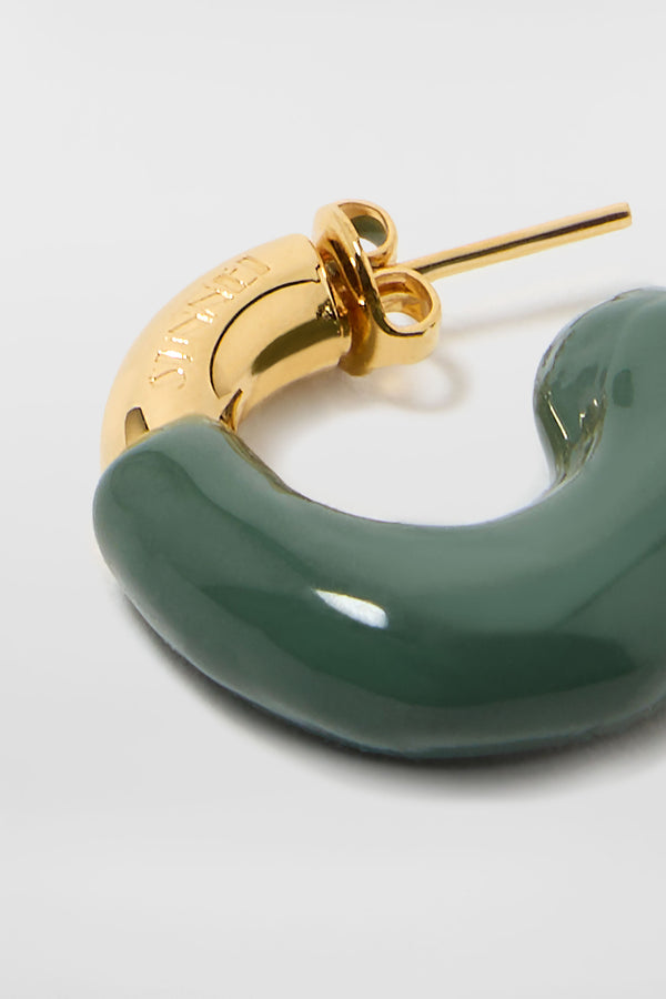 Sunnei MINI RUBBERIZED EARRINGS GOLD / Military Green